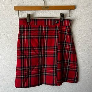 Red and Black Plaid Skirt